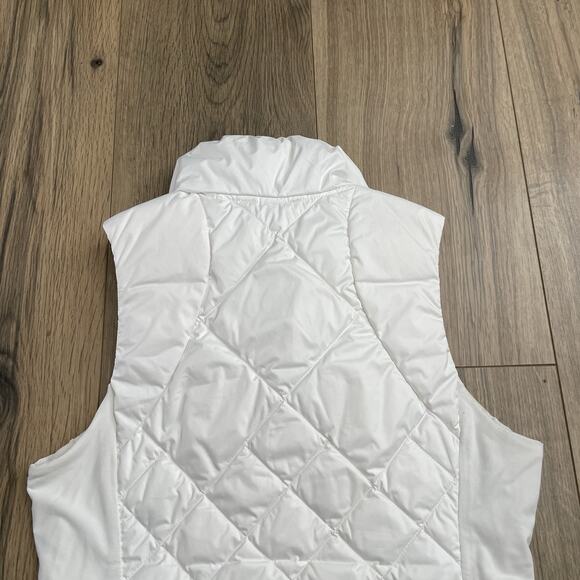 Lululemon Down For A Run Puffer Vest White Womens Size 4 Zip Up Hip Length - Picture 9 of 10